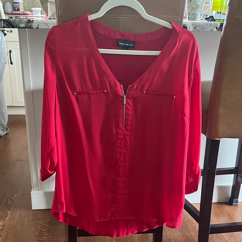 Forever 21 Vivid Red Blouse